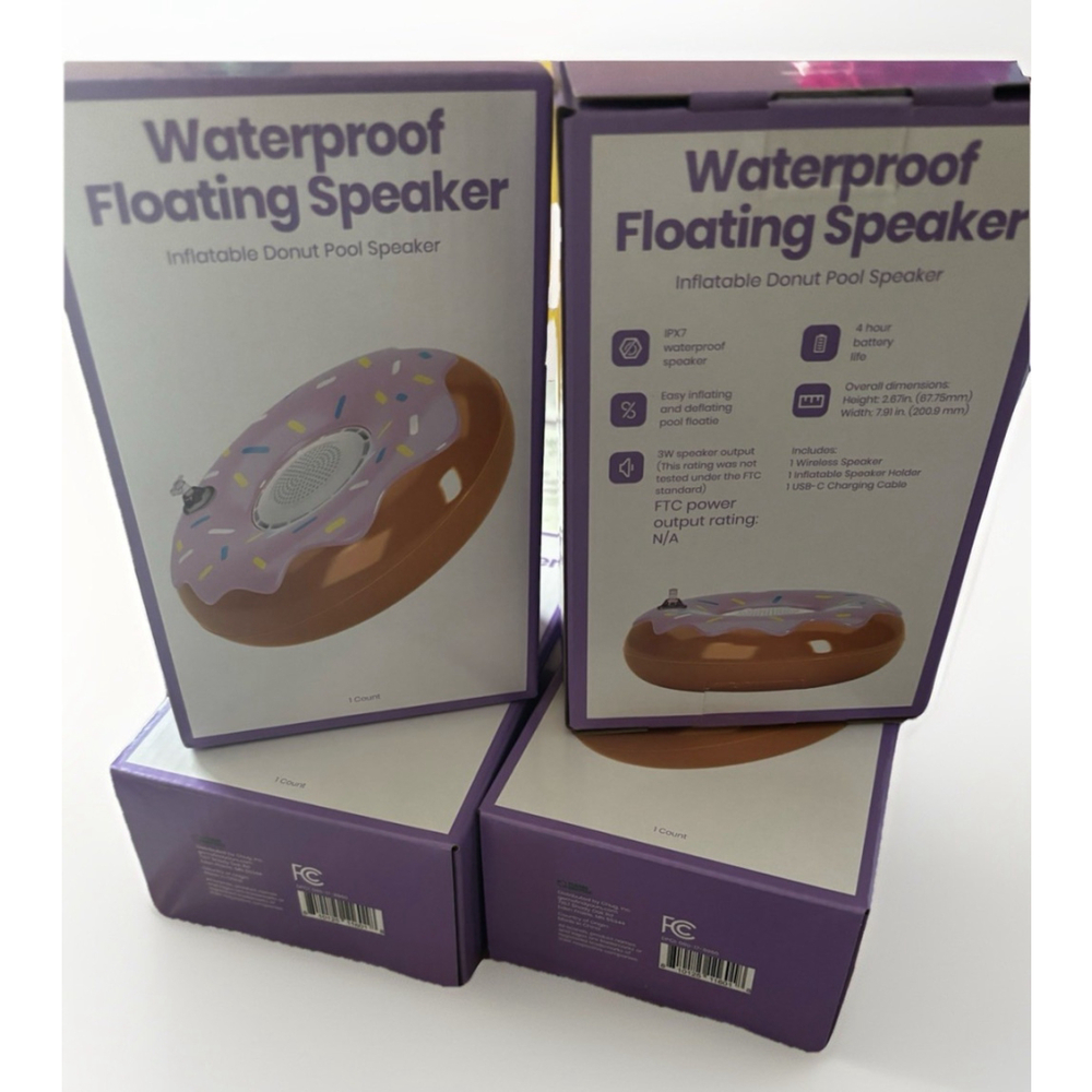 Waterproof Floating Donut Speaker• Inflatable Donut Pool Speaker• Bluetooth•NWT